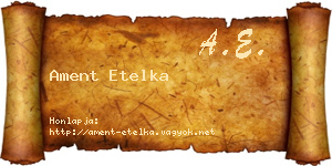 Ament Etelka névjegykártya