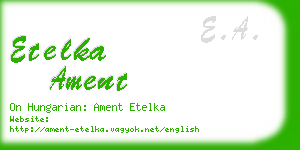 etelka ament business card